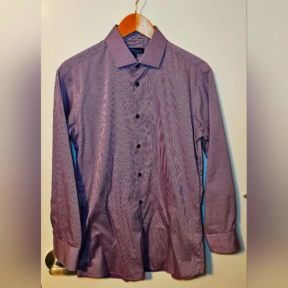 Blu by Polifroni | Shirts | Plum And Lilac Microstriped Dress Shirt |  Poshmark